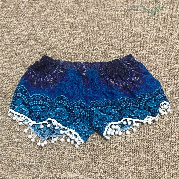 Blue bathing suit cover with tassels - Picture 1 of 1